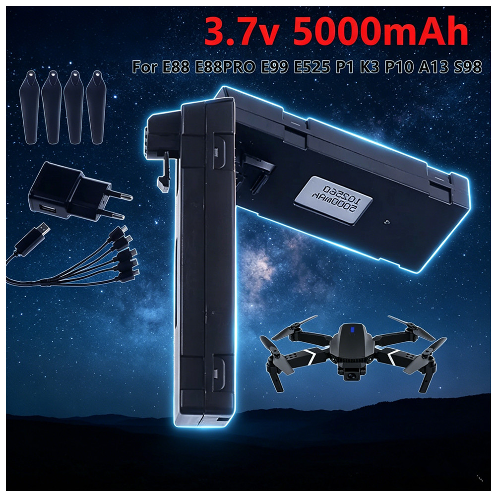 Drone Rc E99 Pro - 3.7V 5000mAh 충전식 리튬 이온 배터리