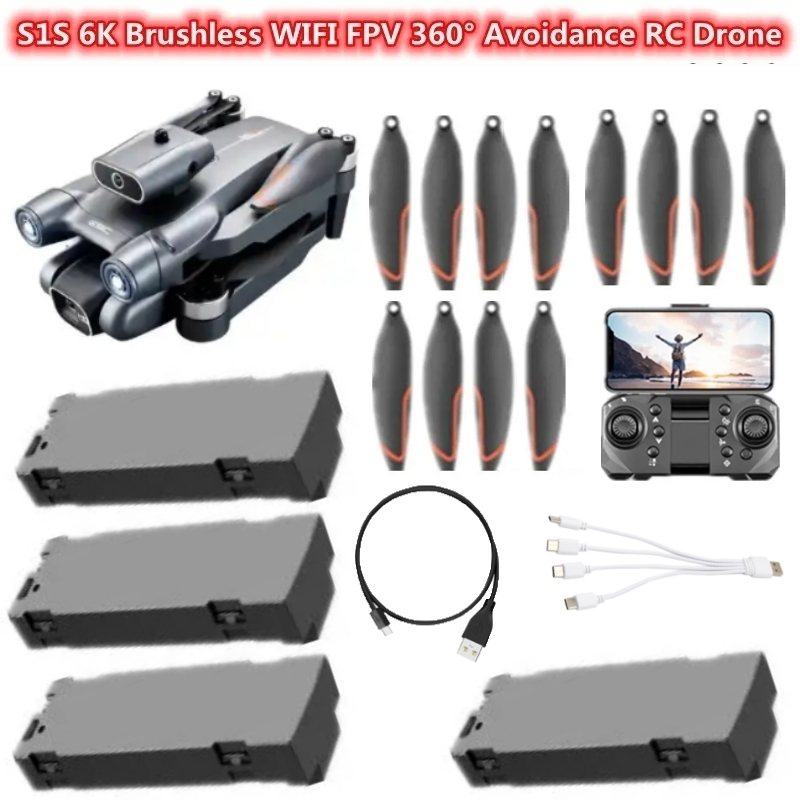 Drone Rc S1S - S1S 6K 브러시리스 WIFI FPV 360