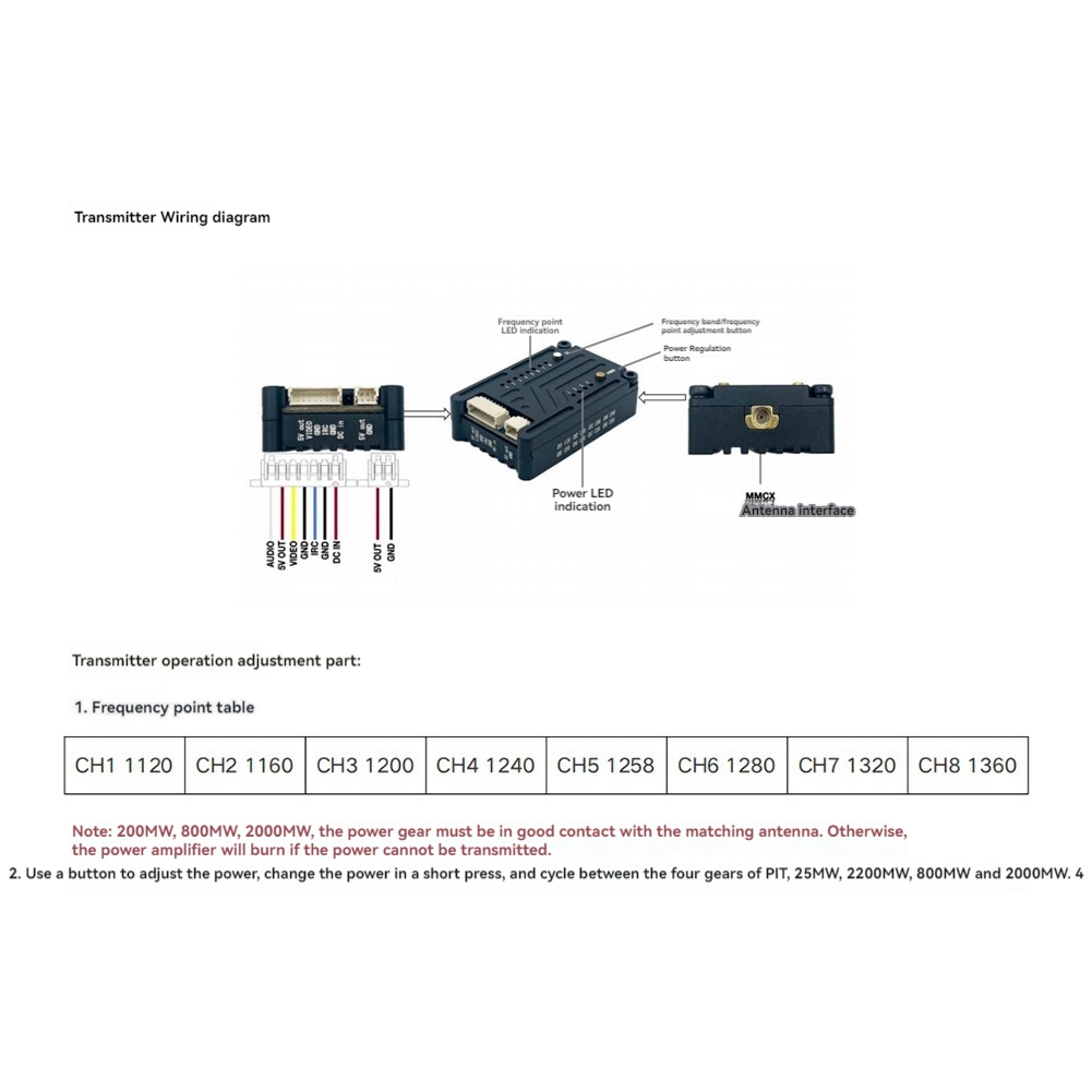 Drone Rc Fpv - AS96-1.2G 2W VTX 8CH 2000Mw FPV