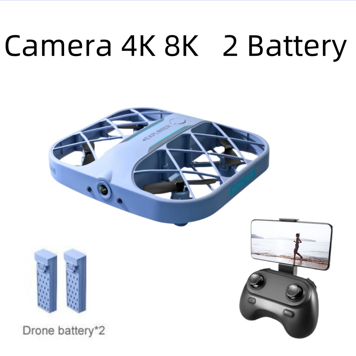 Drone Rc Plegable - JJRC H107 FPV RC 드론(배터리 2개