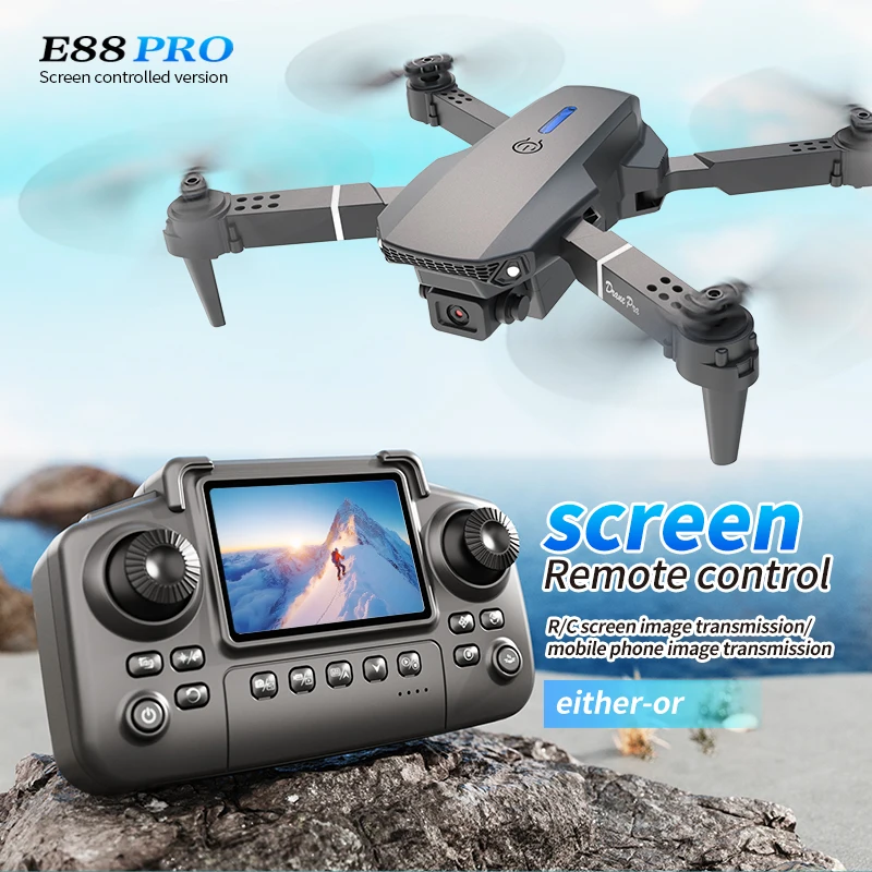 전문 E88 프로 드론 스크린 8K HD 카메라 WiF - Drone Rc Plegable 리뷰 및 가격