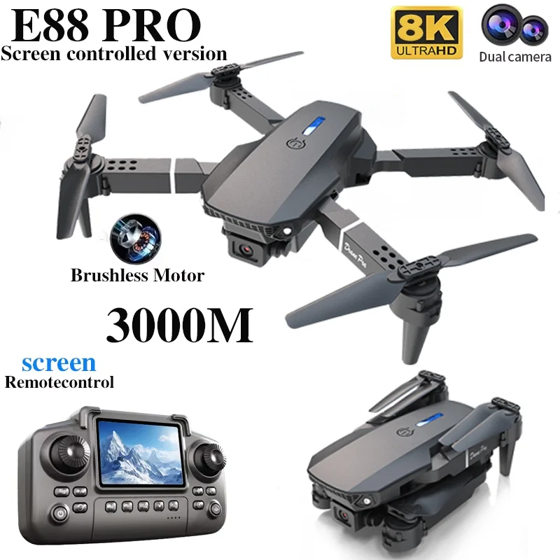 전문 E88 프로 드론 스크린 8K HD 카메라 WiF - Drone Rc Plegable 리뷰 및 가격