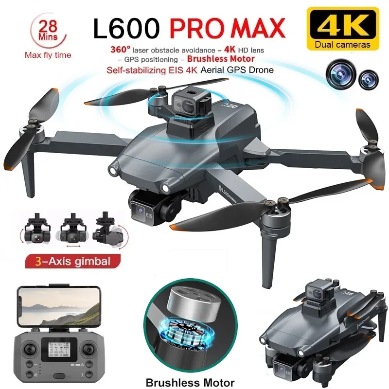 L600 PRO MAX GPS 드론 전문 4K 3축 P - Drone Rc Plegable 리뷰 및 가격