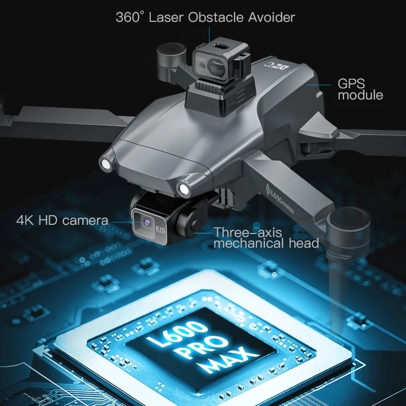 L600 PRO MAX GPS 드론 전문 4K 3축 P - Drone Rc Plegable 리뷰 및 가격